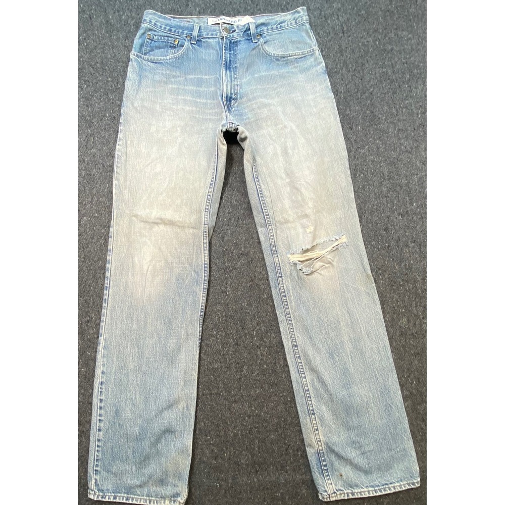 Gap Jeans 34x34 Mens Light Wash Blue Standard Fit Distressed 1969 Straight Leg